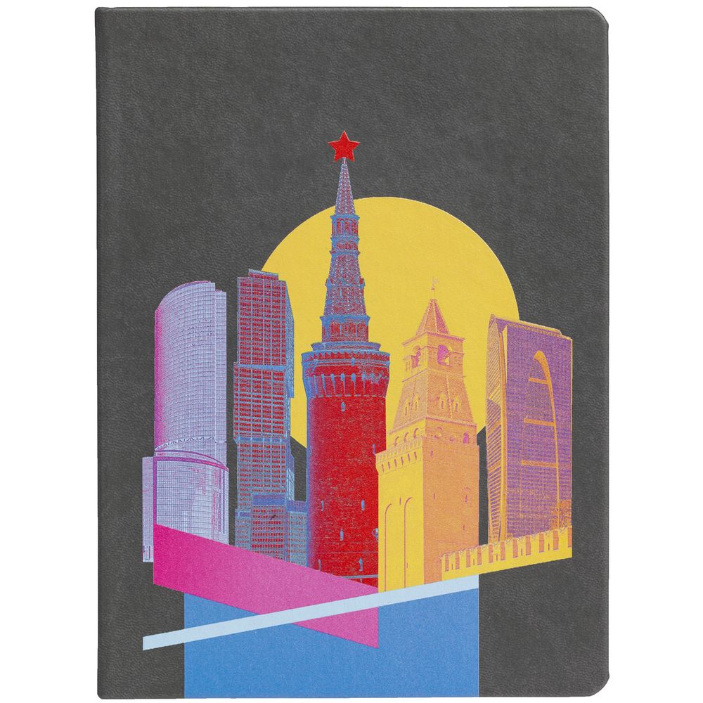 Блокнот Moscow State of Mind, в линейку, серый / Миниатюра WWW (1000)