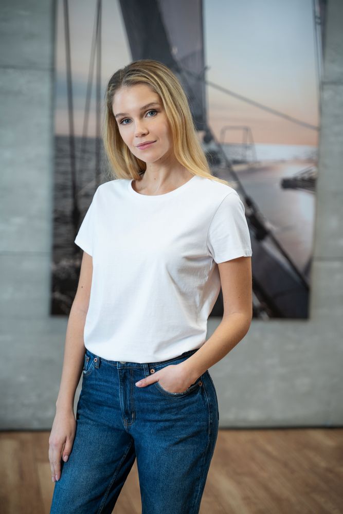 Футболка женская Ladies American U, светлый меланж / Миниатюра WWW (1000)