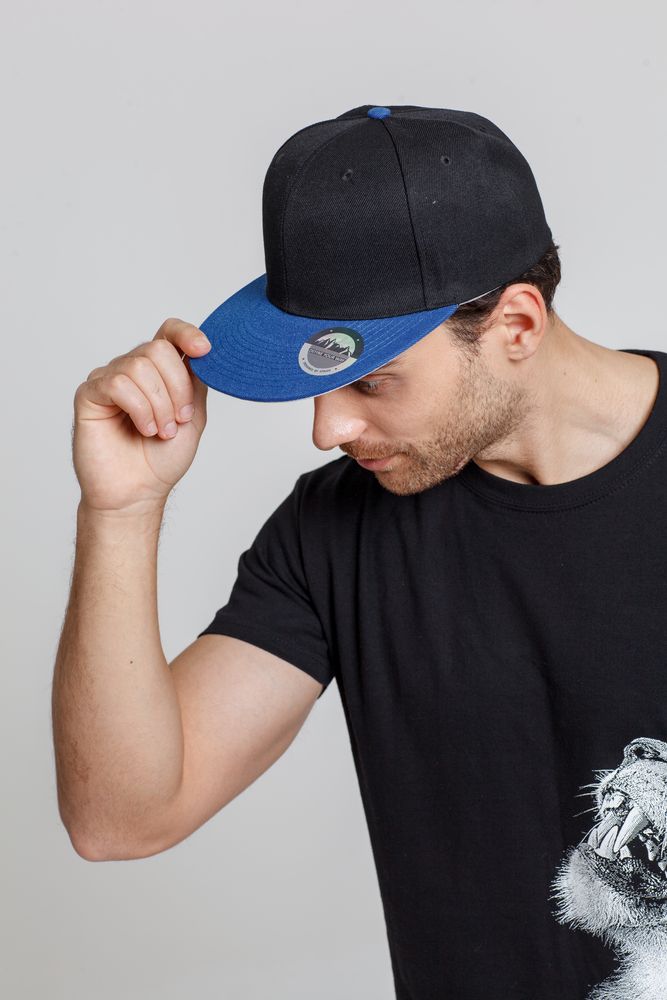 Бейсболка Ben Hope с прямым козырьком, черная с синим / Миниатюра WWW (1000)