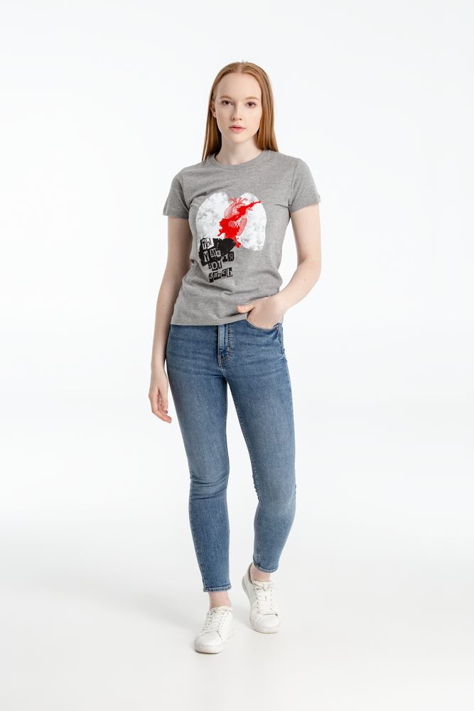 Футболка женская «Ты у меня вот здесь», серый меланж / Миниатюра WWW (1000)