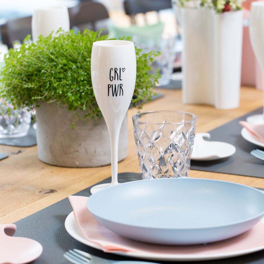 Бокал для шампанского Save Water Drink Champange, белый / Миниатюра WWW (1000)