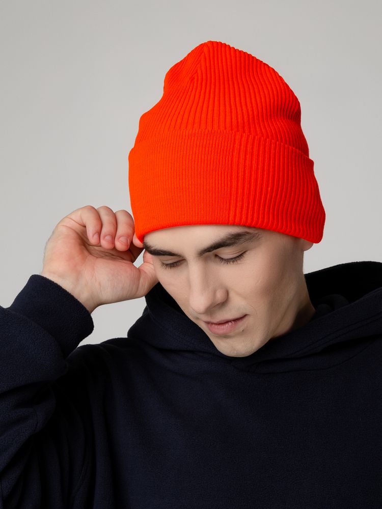 Шапка Real Rib, красно-оранжевая / Миниатюра WWW (1000)