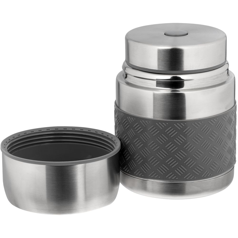 Термос для еды Hard Work, вакуумный, серебристый / Миниатюра WWW (1000)