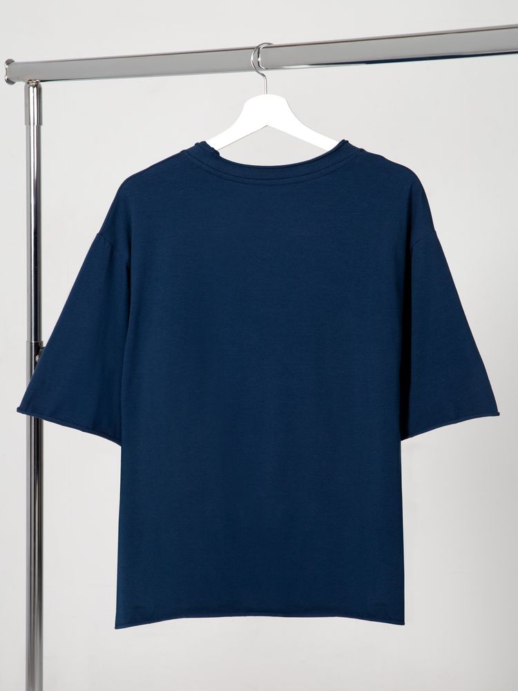 Футболка оверсайз Vozduh 2.0, темно-синяя / Миниатюра WWW (1000)