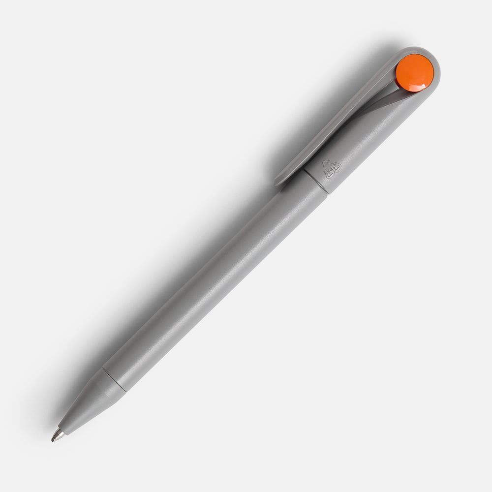 Ручка шариковая Prodir DS1 TMM Dot, серая с оранжевым / Миниатюра WWW (1000)