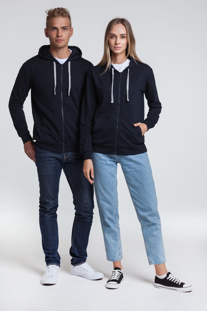 Толстовка на молнии с капюшоном Unit Siverga, темно-синяя / Миниатюра WWW (1000)