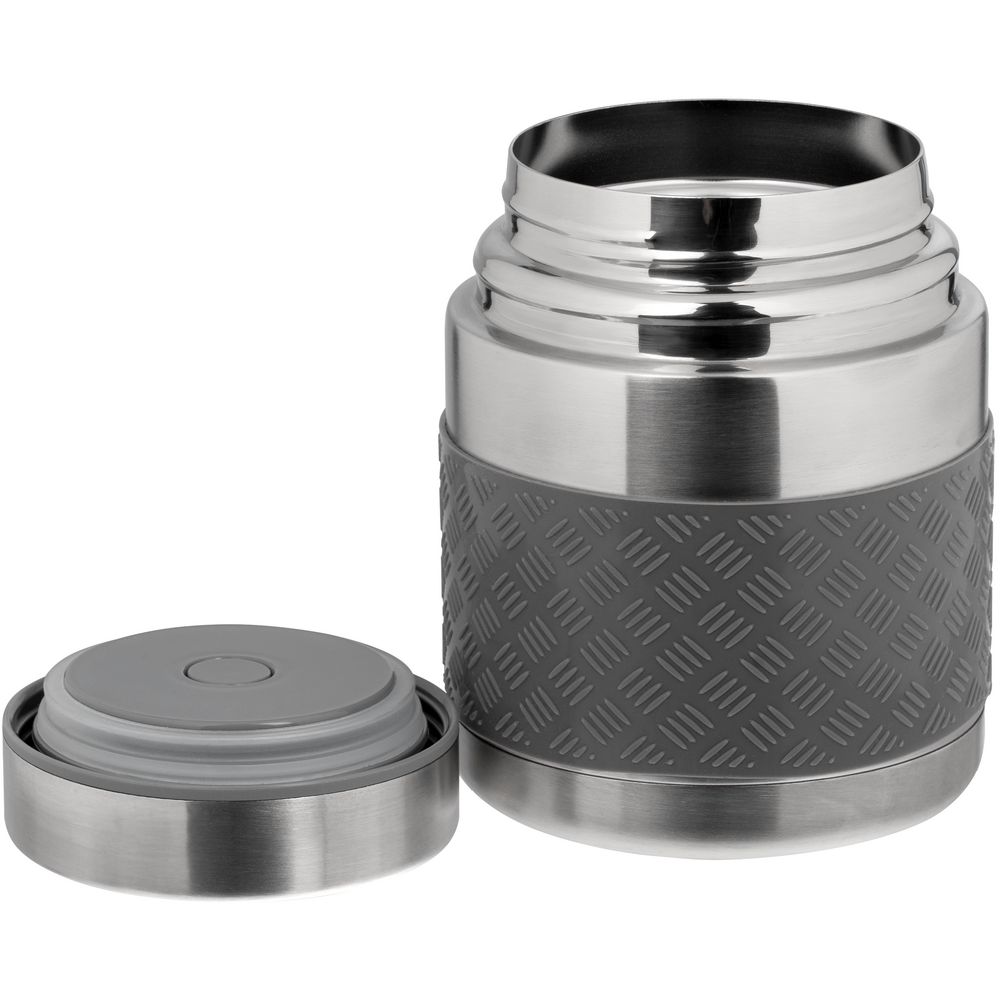 Термос для еды Hard Work, вакуумный, серебристый / Миниатюра WWW (1000)