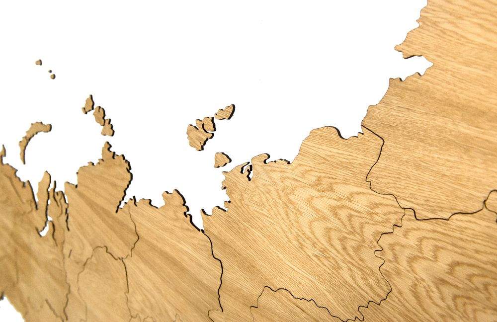 Деревянная карта России, дуб / Миниатюра WWW (1000)