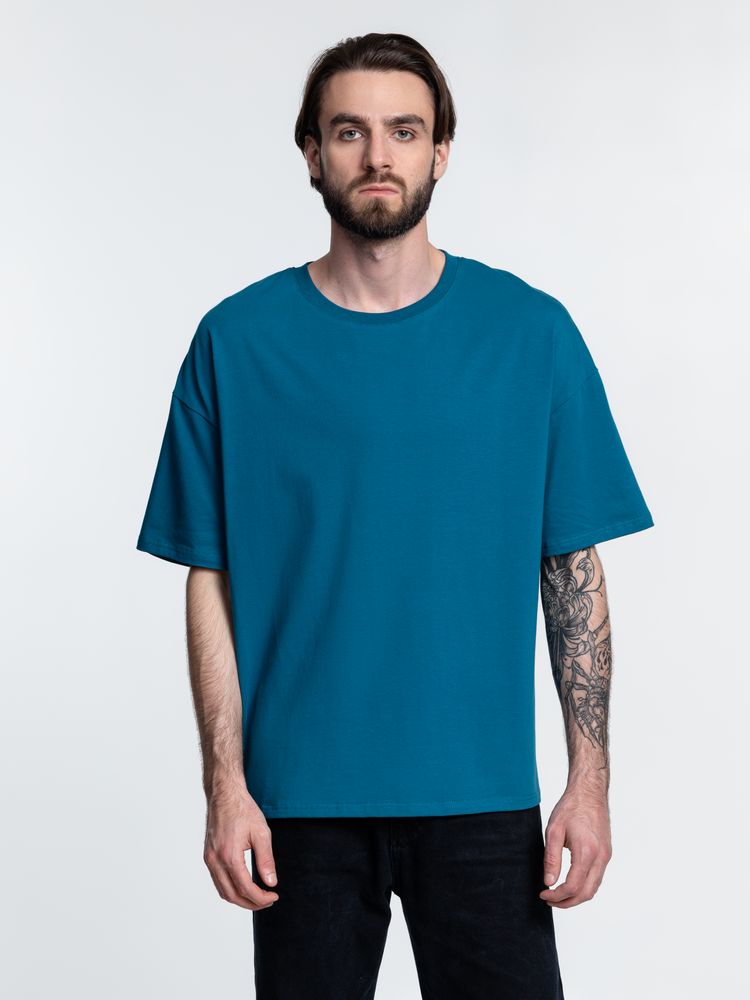 Футболка унисекс оверсайз Crosstown, бирюзовая (морская волна) / Миниатюра WWW (1000)