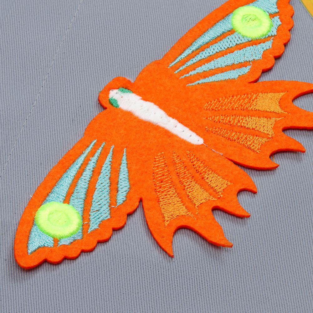 Шеврон из фетра Felt S, оранжевый неон / Миниатюра нанесения (1000)