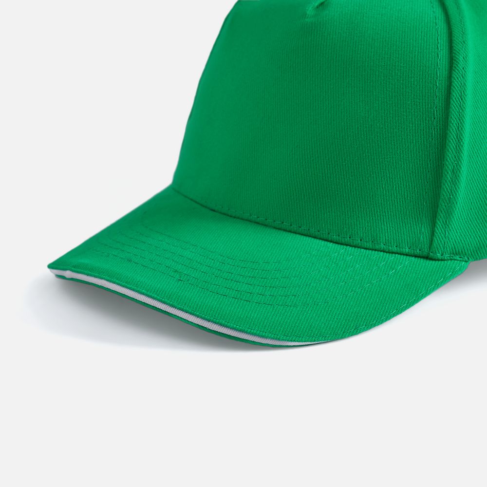 Бейсболка Long Beach, ярко-зеленая с белым / Миниатюра WWW (1000)