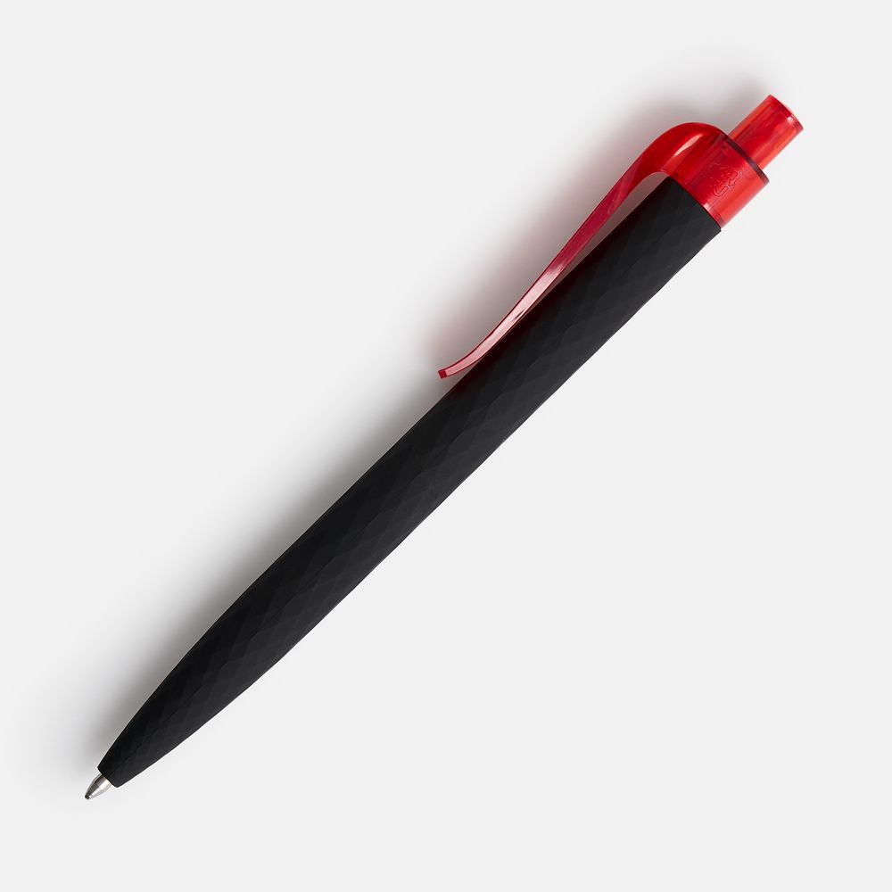 Ручка шариковая Prodir QS01 PRT-P Soft Touch, черная с красным / Миниатюра WWW (1000)