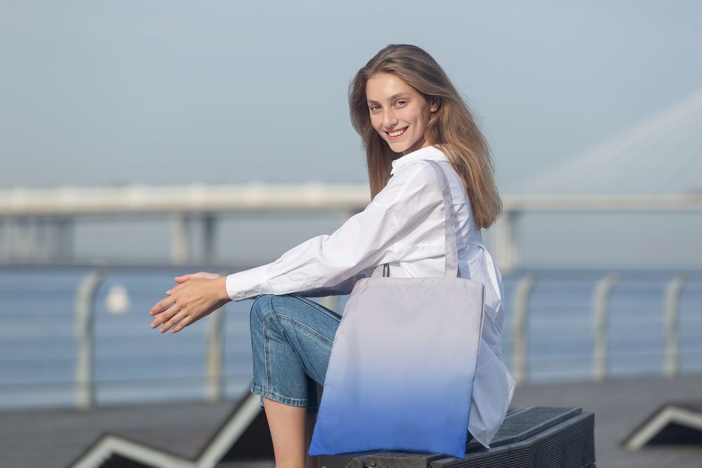 Сумка для покупок Shop Drop, серо-синий градиент / Миниатюра WWW (1000)