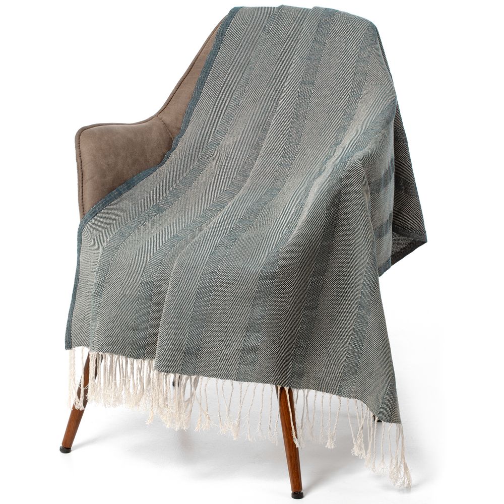 Плед «Сенеж», бело-синий / Миниатюра WWW (1000)