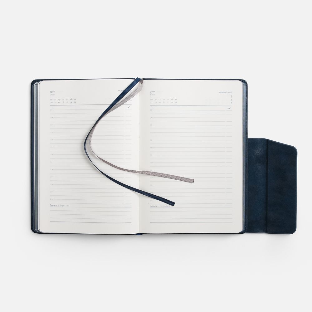 Ежедневник Leadmark, недатированный, синий / Миниатюра WWW (1000)