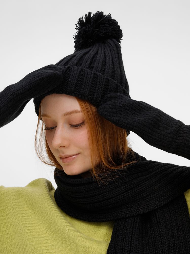 Варежки HappyGo, черные / Миниатюра WWW (1000)