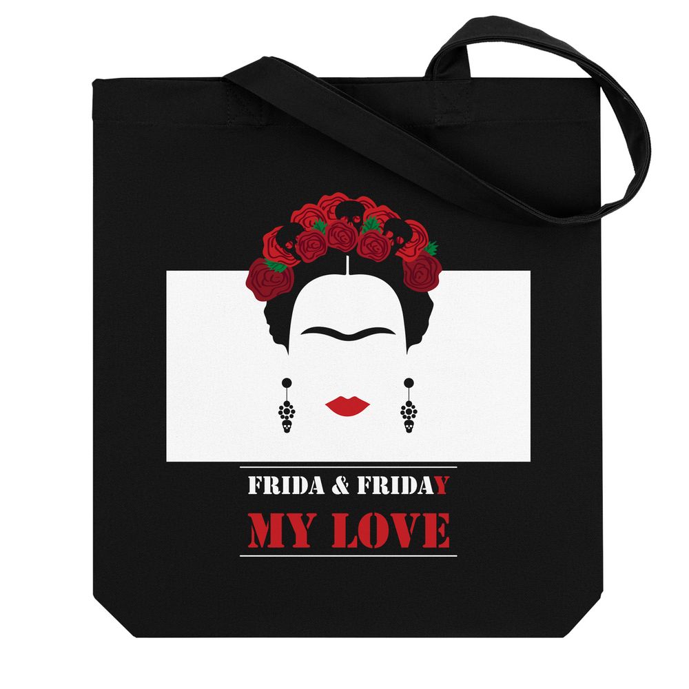 Холщовая сумка Frida & Friday, черная / Миниатюра WWW (1000)