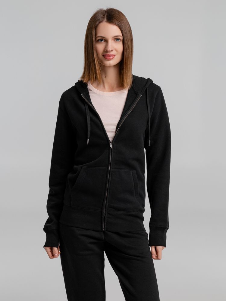 Толстовка с капюшоном на молнии унисекс King, черная / Миниатюра WWW (1000)