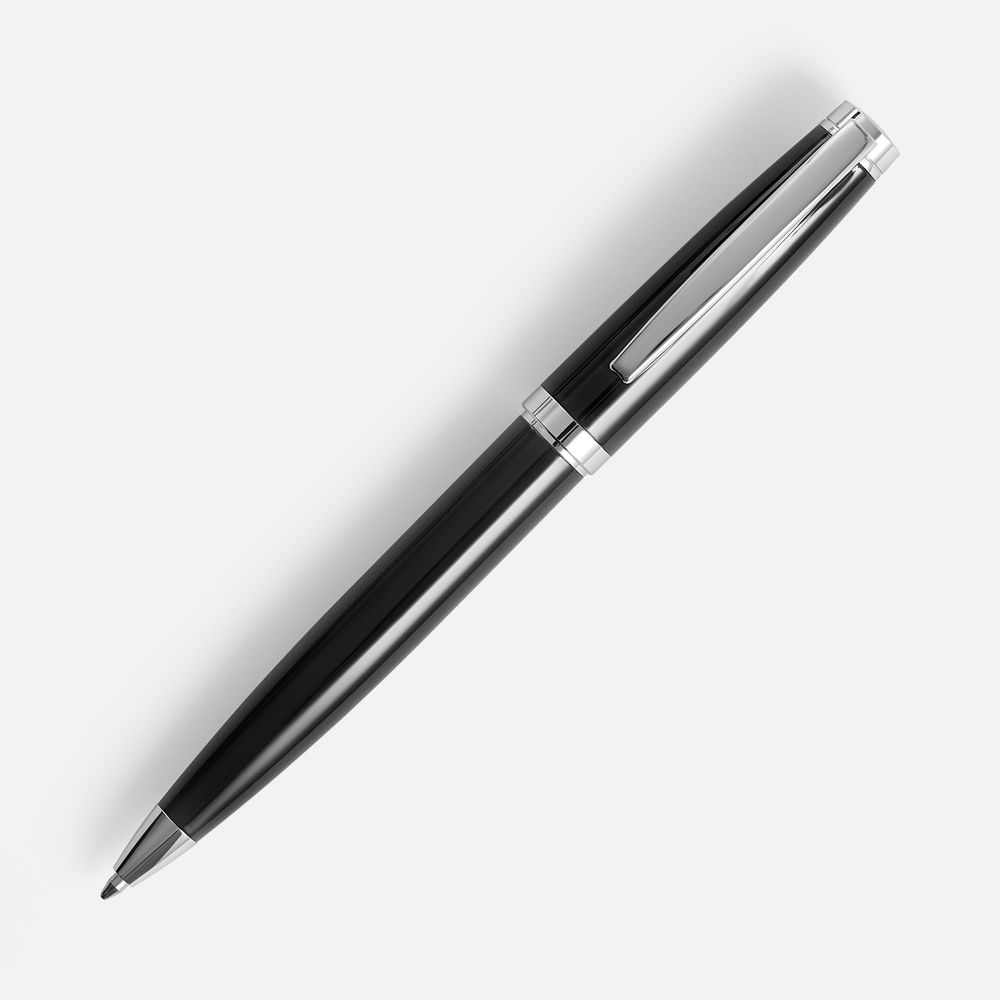 Ручка шариковая Letra Chrome, глянцевая, черная / Миниатюра WWW (1000)