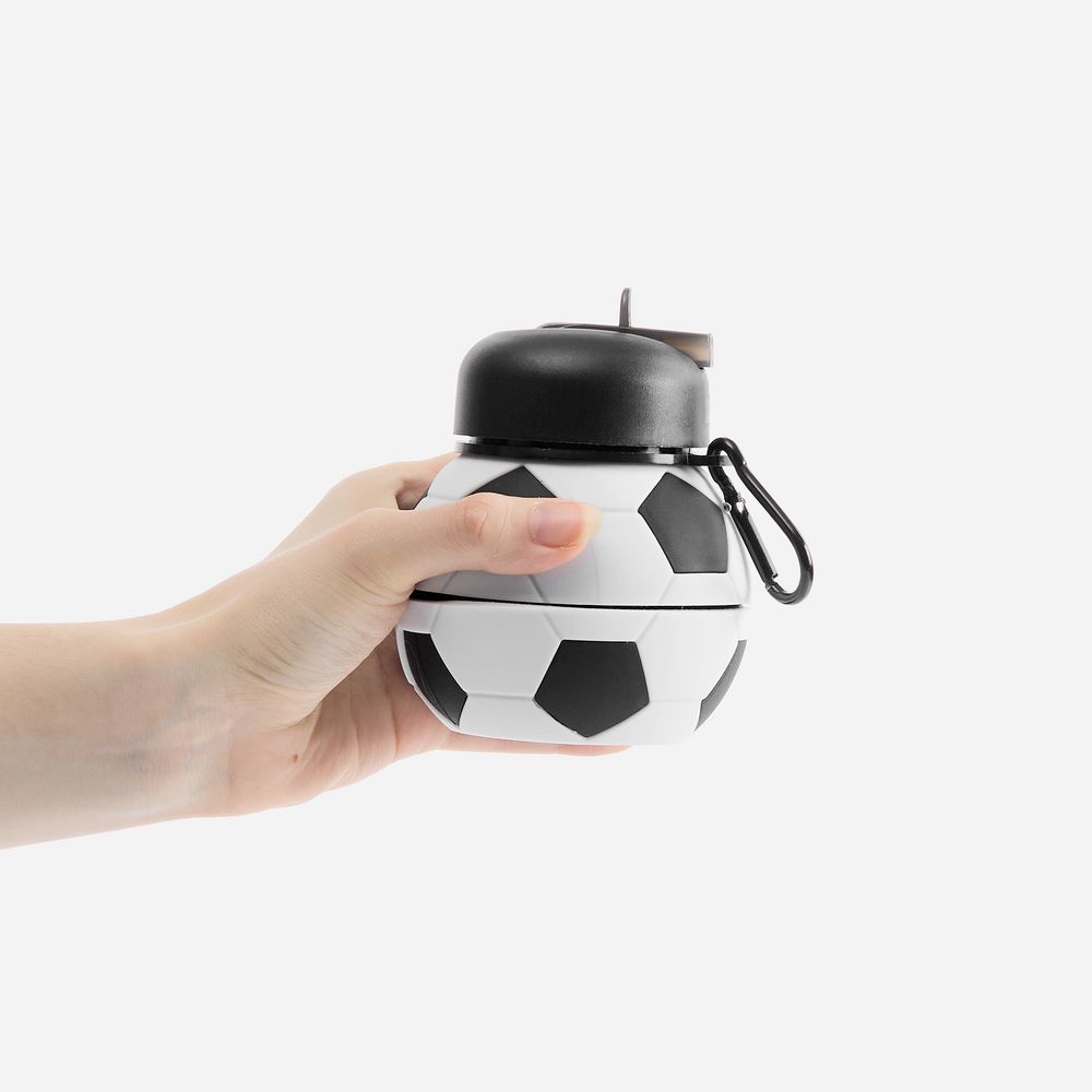 Складная бутылка для воды Football Flex, белая с черным / Миниатюра WWW (1000)