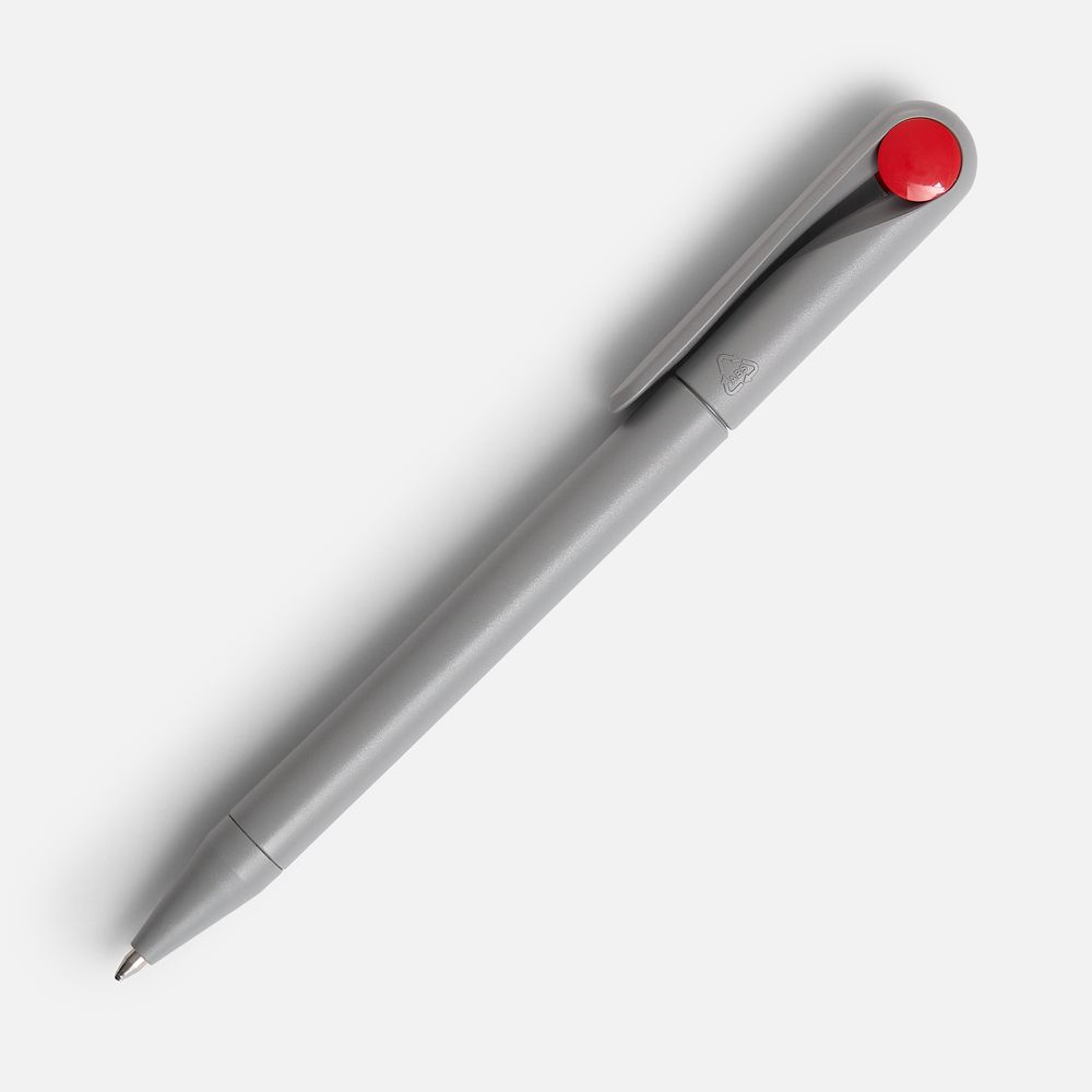 Ручка шариковая Prodir DS1 TMM Dot, серая с красным / Миниатюра WWW (1000)