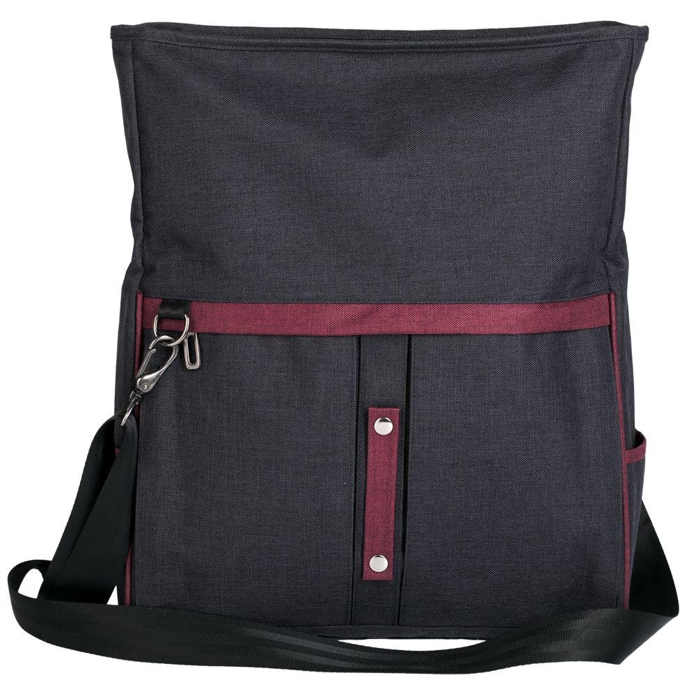 Сумка для ноутбука 2 в 1 twoFold, серая с бордовым / Миниатюра WWW (1000)
