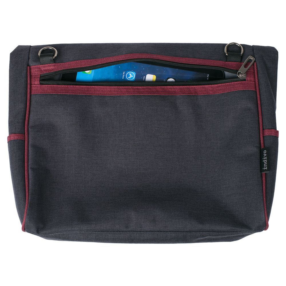 Сумка для ноутбука 2 в 1 twoFold, серая с бордовым / Миниатюра WWW (1000)