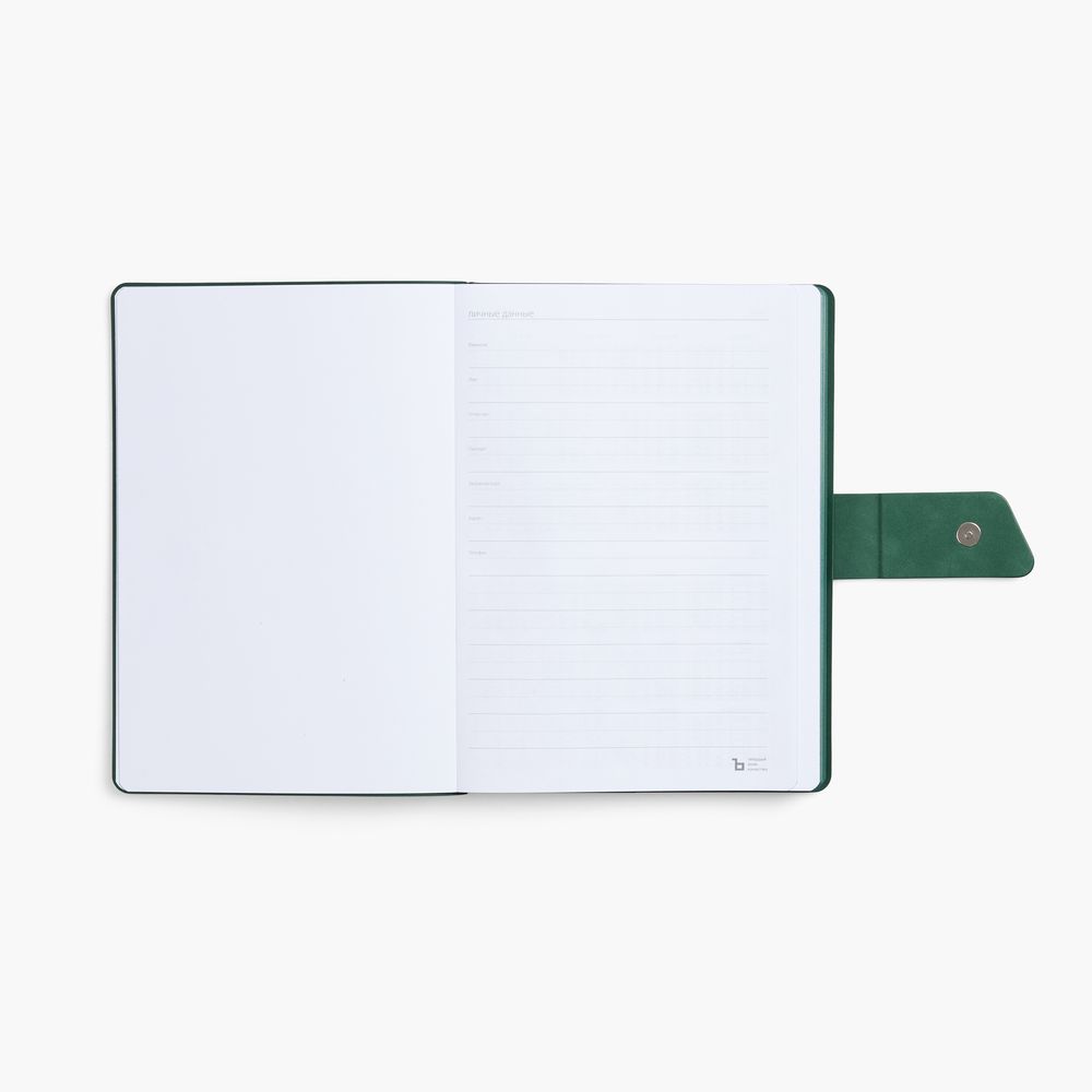 Ежедневник Boom, недатированный, черный с зеленым / Миниатюра WWW (1000)