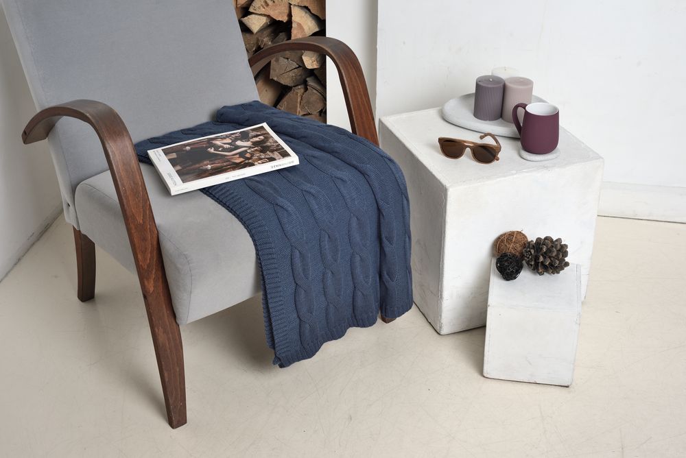 Плед Stille, синий меланж / Миниатюра WWW (1000)