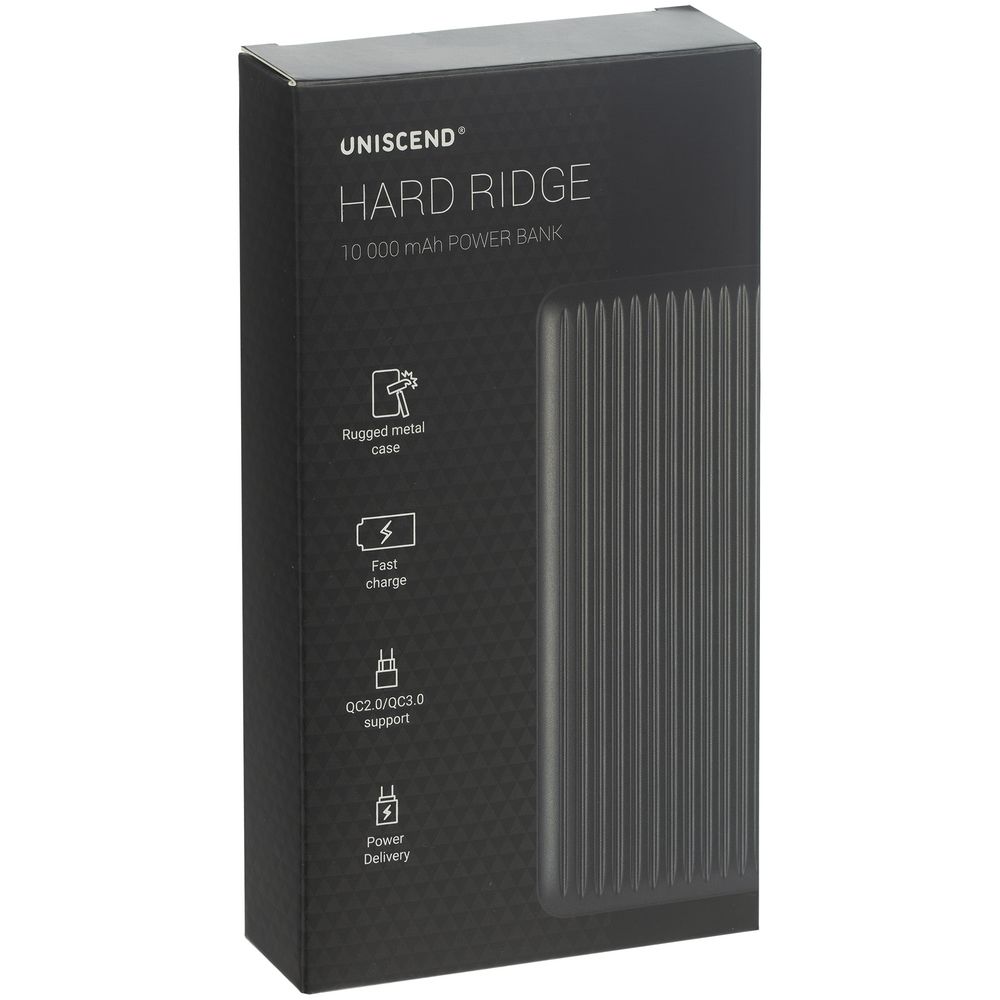 Металлический аккумулятор Hard Ridge, 10000 мАч, серый / Миниатюра WWW (1000)