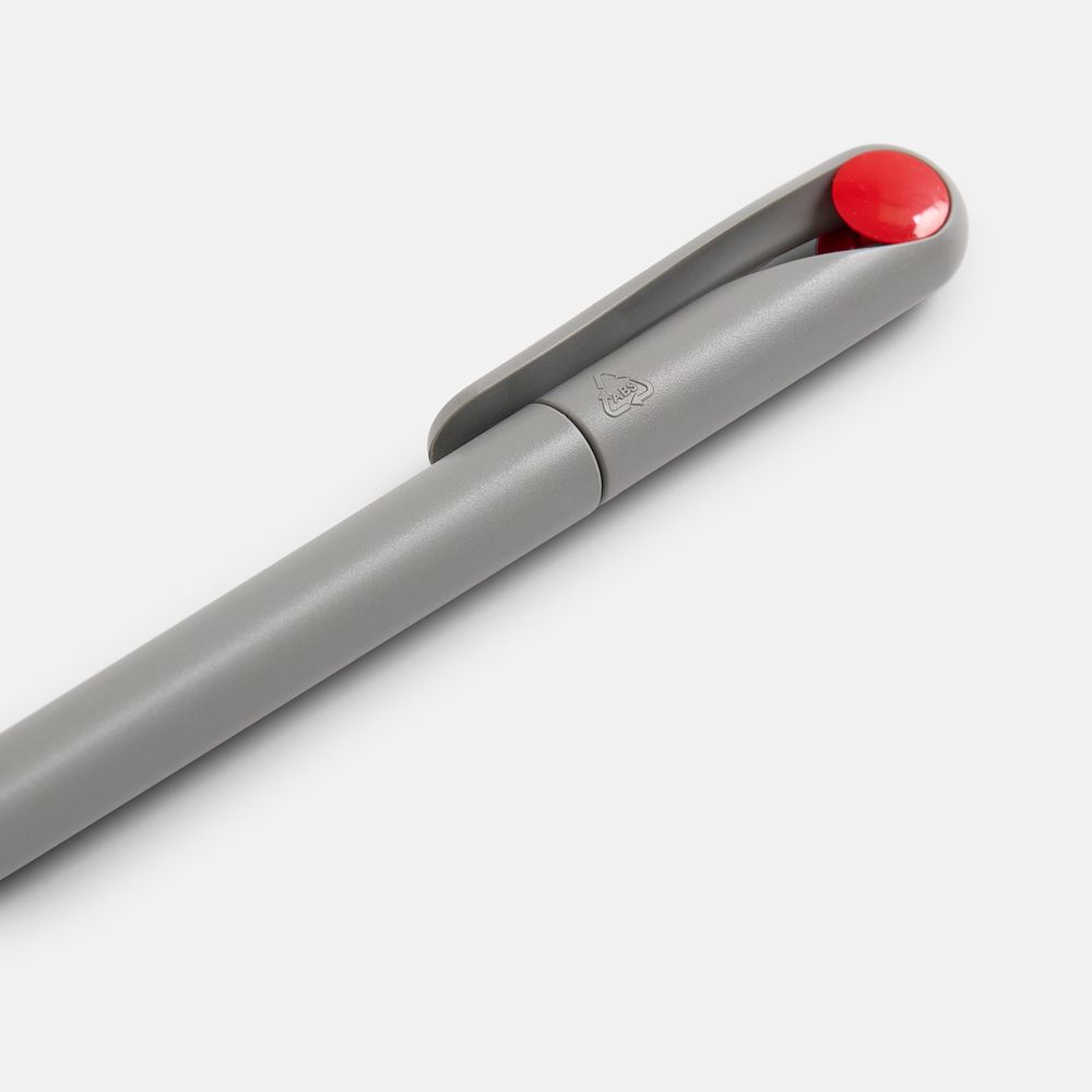 Ручка шариковая Prodir DS1 TMM Dot, серая с красным / Миниатюра WWW (1000)