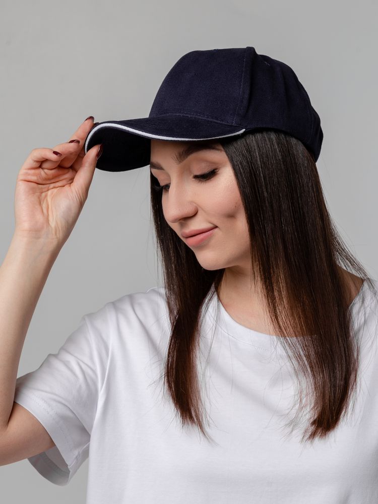 Бейсболка Generic, темно-синяя с белым кантом / Миниатюра WWW (1000)