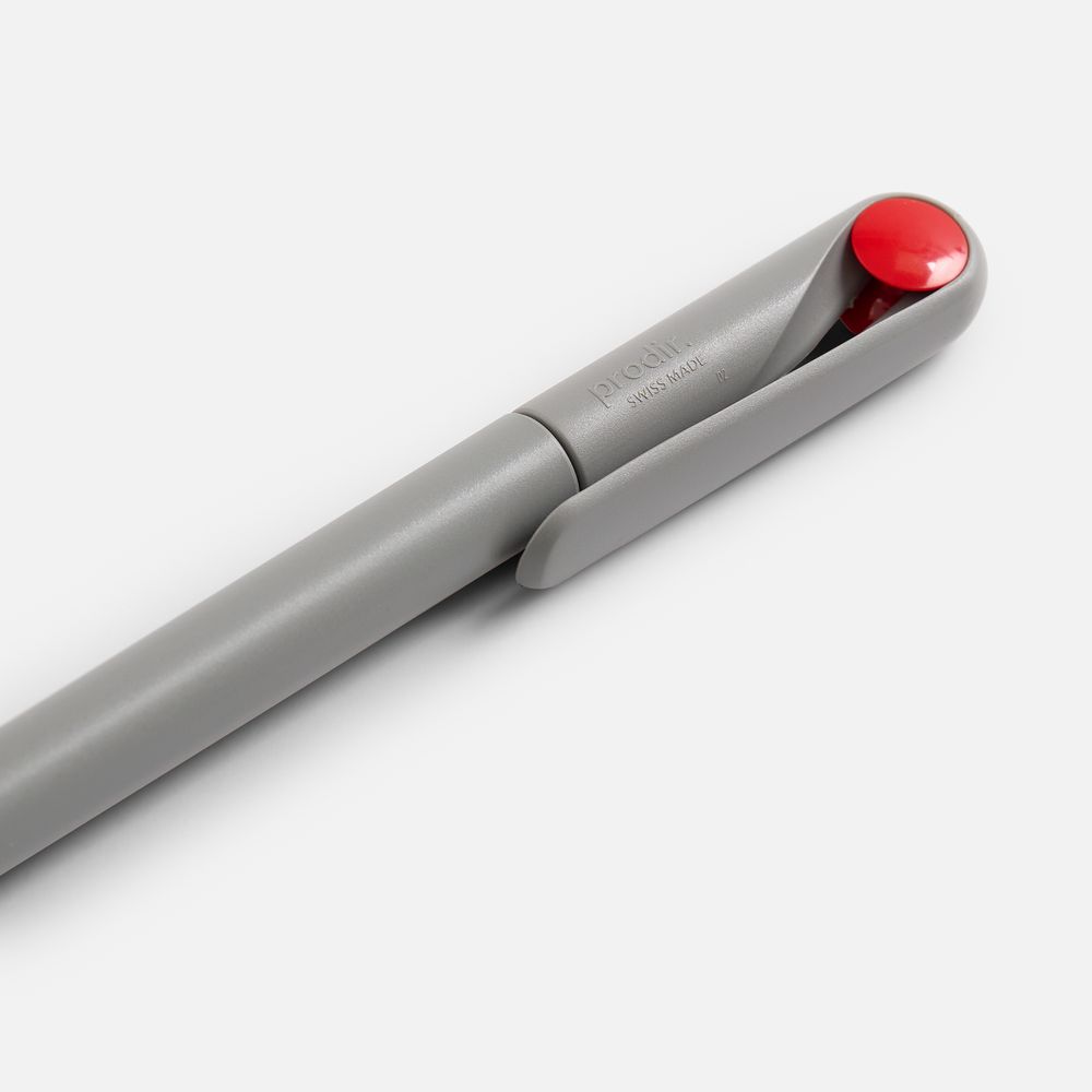 Ручка шариковая Prodir DS1 TMM Dot, серая с красным / Миниатюра WWW (1000)