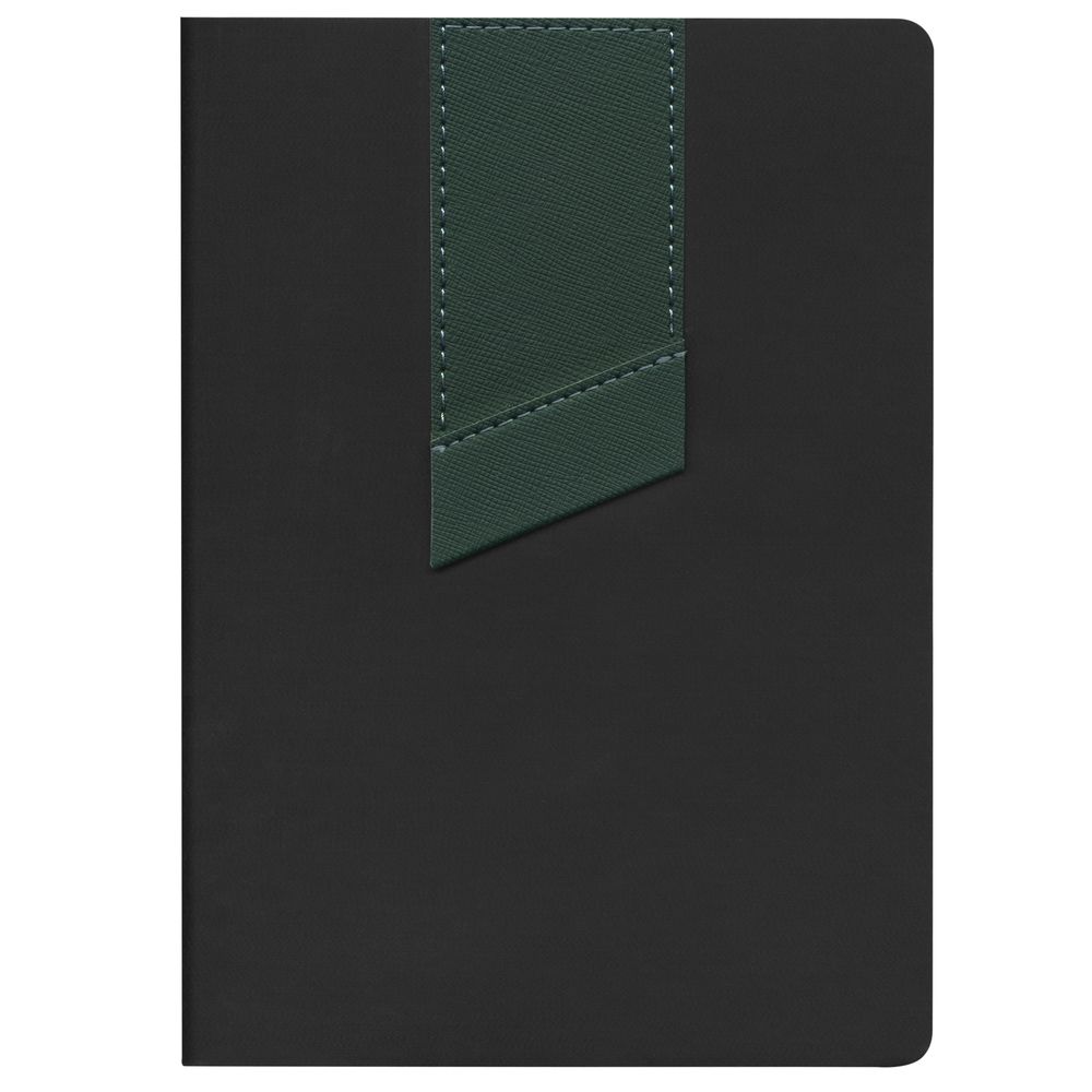 Ежедневник Bookmark, недатированный, черный с зеленым / Миниатюра WWW (1000)