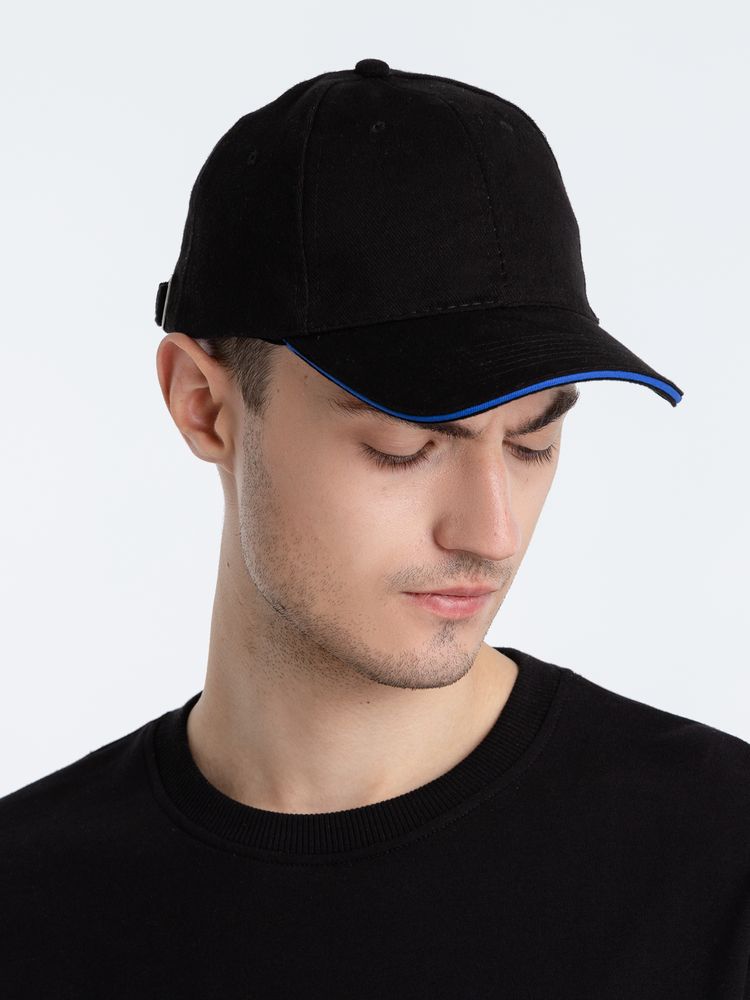 Бейсболка Buffalo, черная с ярко-синим / Миниатюра WWW (1000)