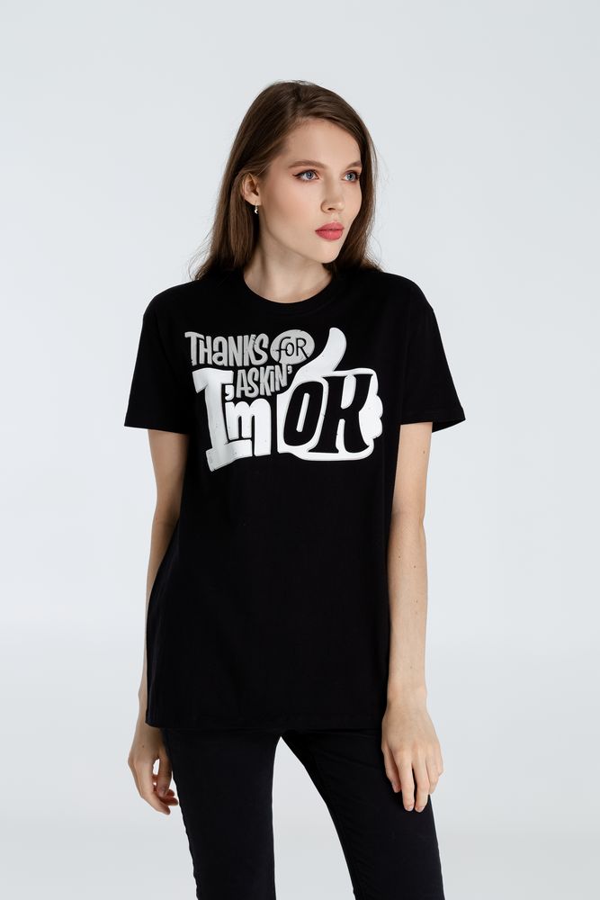 Футболка I'm OK, черная / Миниатюра WWW (1000)