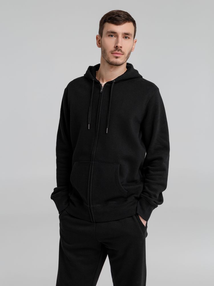 Толстовка с капюшоном на молнии унисекс King, черная / Миниатюра WWW (1000)