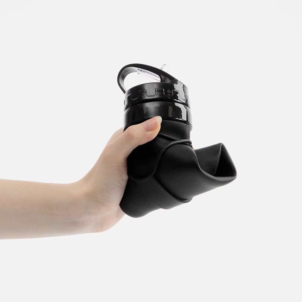 Складная бутылка для воды Langfossen, черная / Миниатюра WWW (1000)