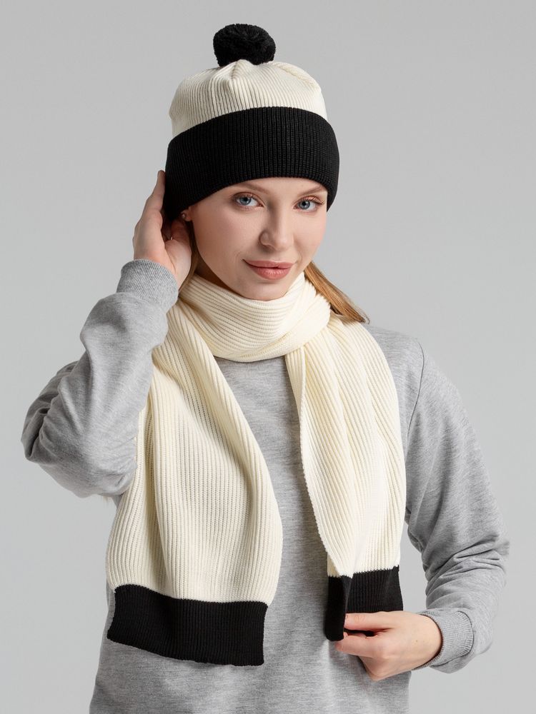 Шарф Snappy, белый с черным / Миниатюра WWW (1000)