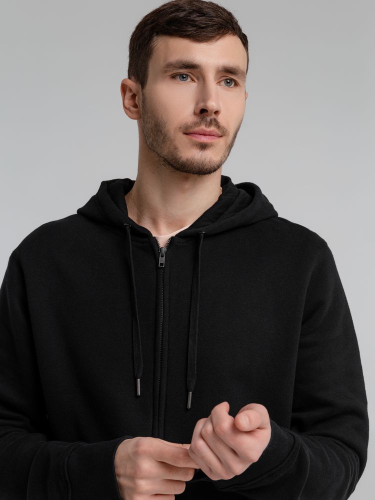 Толстовка с капюшоном на молнии унисекс King, черная / Миниатюра WWW (1000)