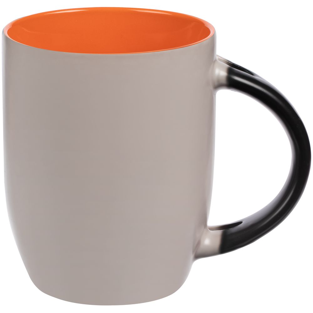 Кружка-хамелеон Melty с ложкой, черная с оранжевым / Миниатюра WWW (1000)