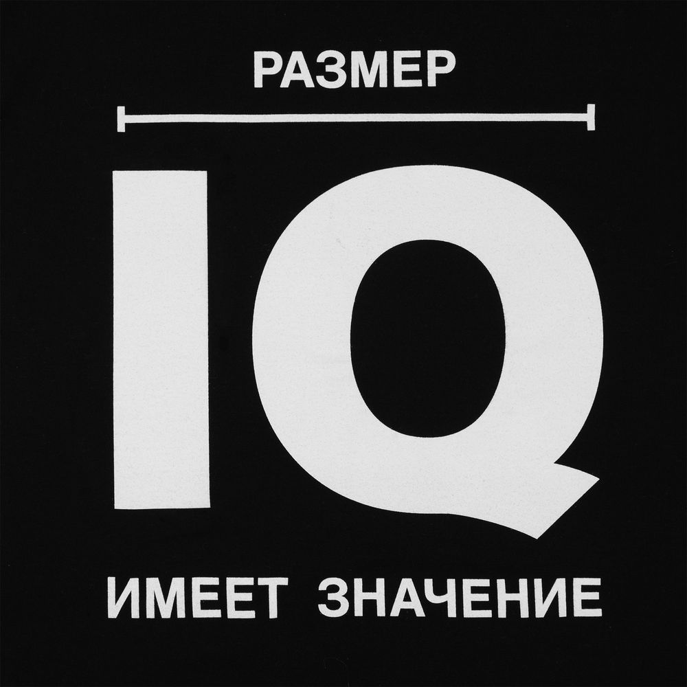 Футболка «Размер IQ», черная / Миниатюра WWW (1000)