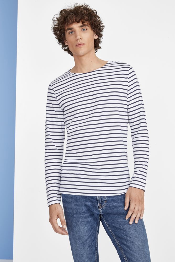 Футболка мужская Marine Men, белая с темно-синим / Миниатюра WWW (1000)