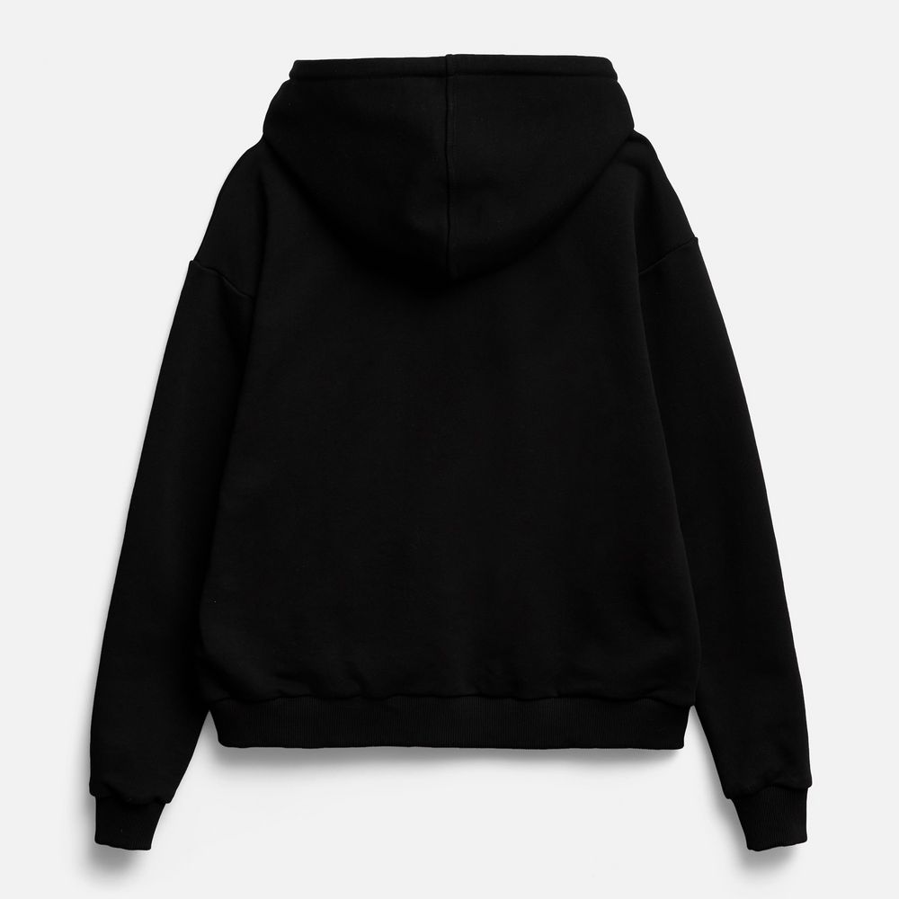 Толстовка унисекс оверсайз на молнии Zippy Terry, черная / Миниатюра WWW (1000)