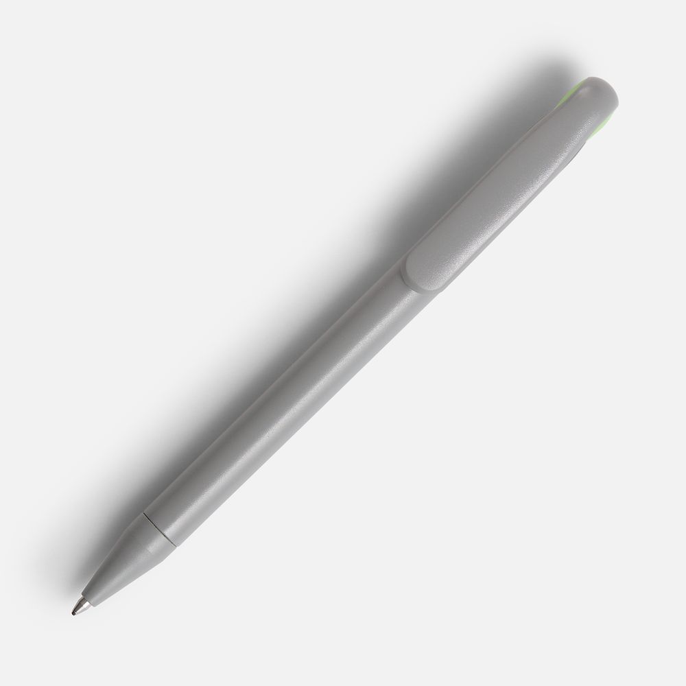Ручка шариковая Prodir DS1 TMM Dot, серая с ярко-зеленым / Миниатюра WWW (1000)