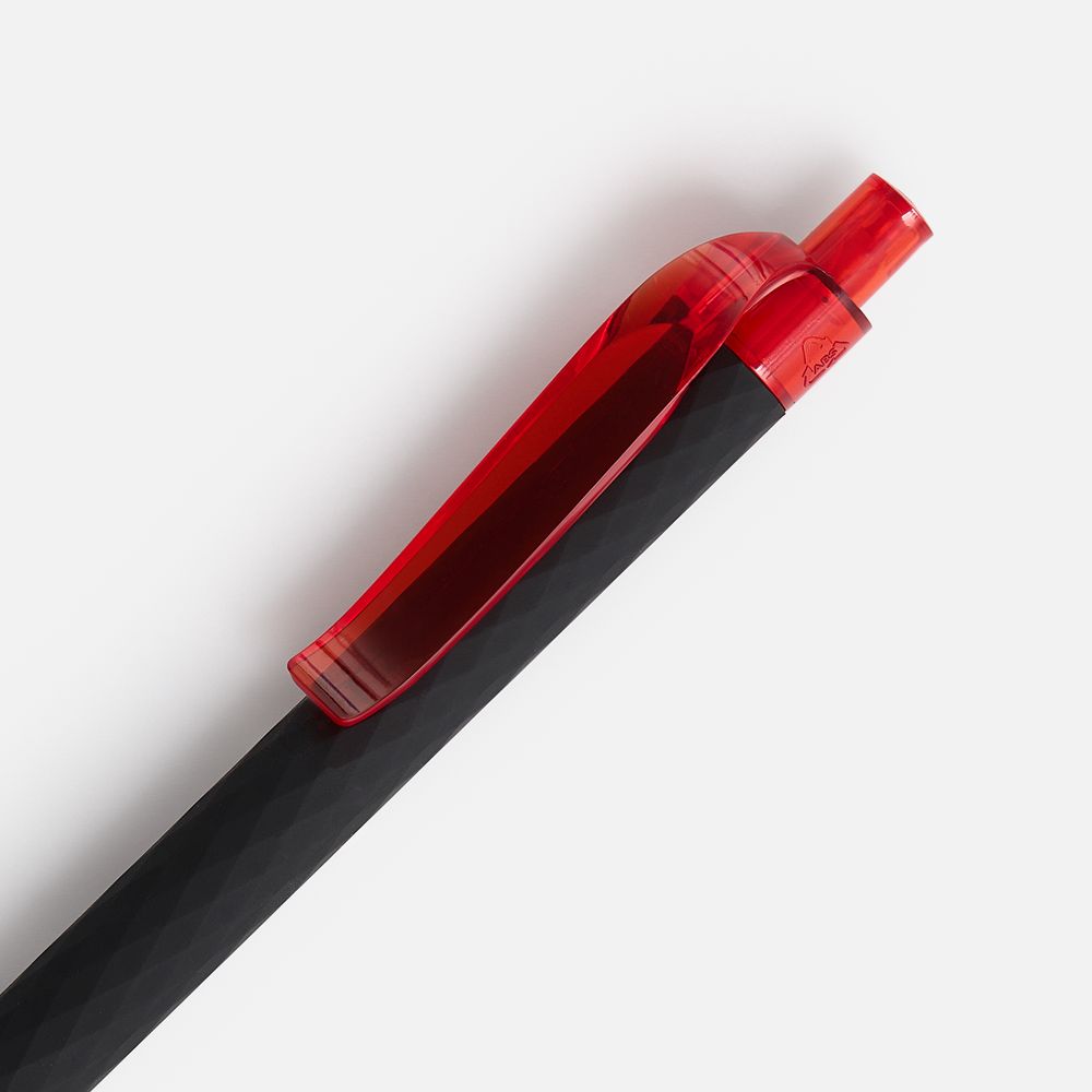 Ручка шариковая Prodir QS01 PRT-P Soft Touch, черная с красным / Миниатюра WWW (1000)