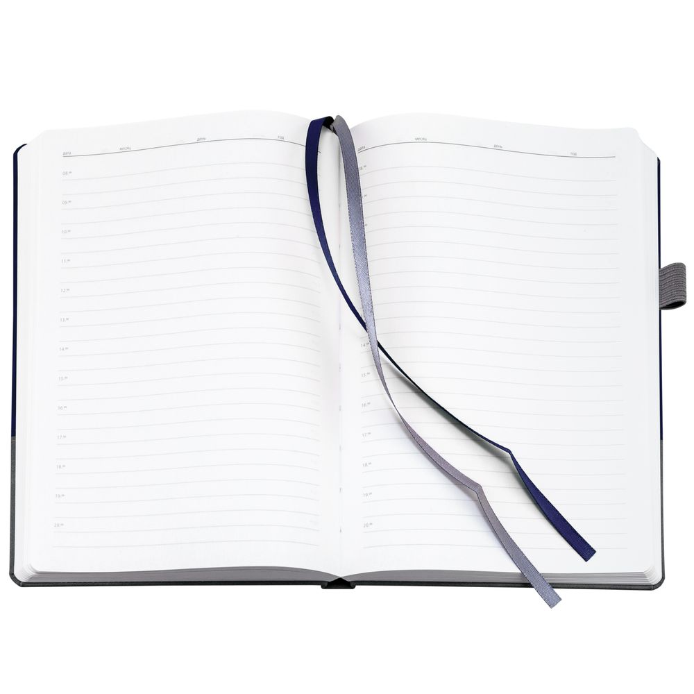 Ежедневник Horizon, недатированный, серый с синим / Миниатюра WWW (1000)