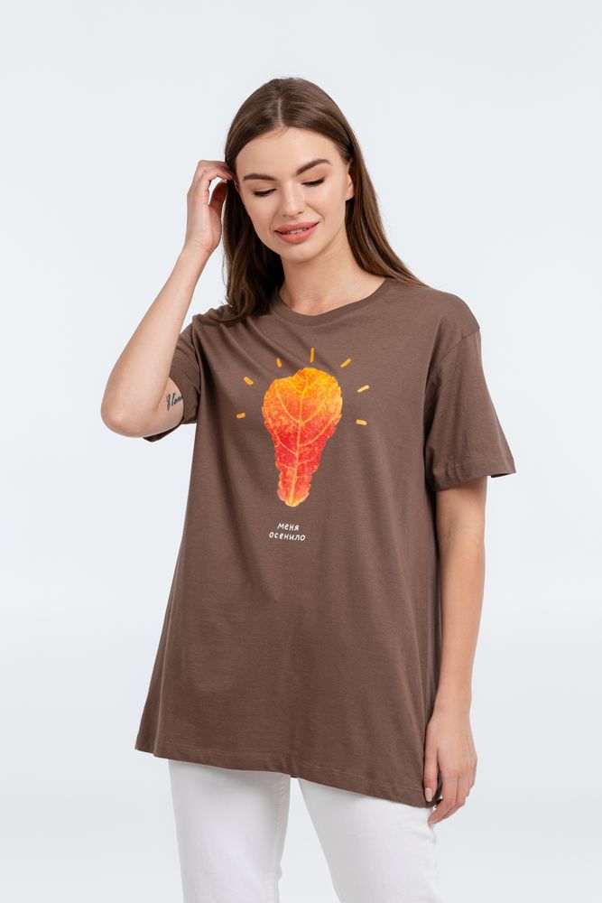Футболка «Осенило», шоколадно-коричневая / Миниатюра WWW (1000)