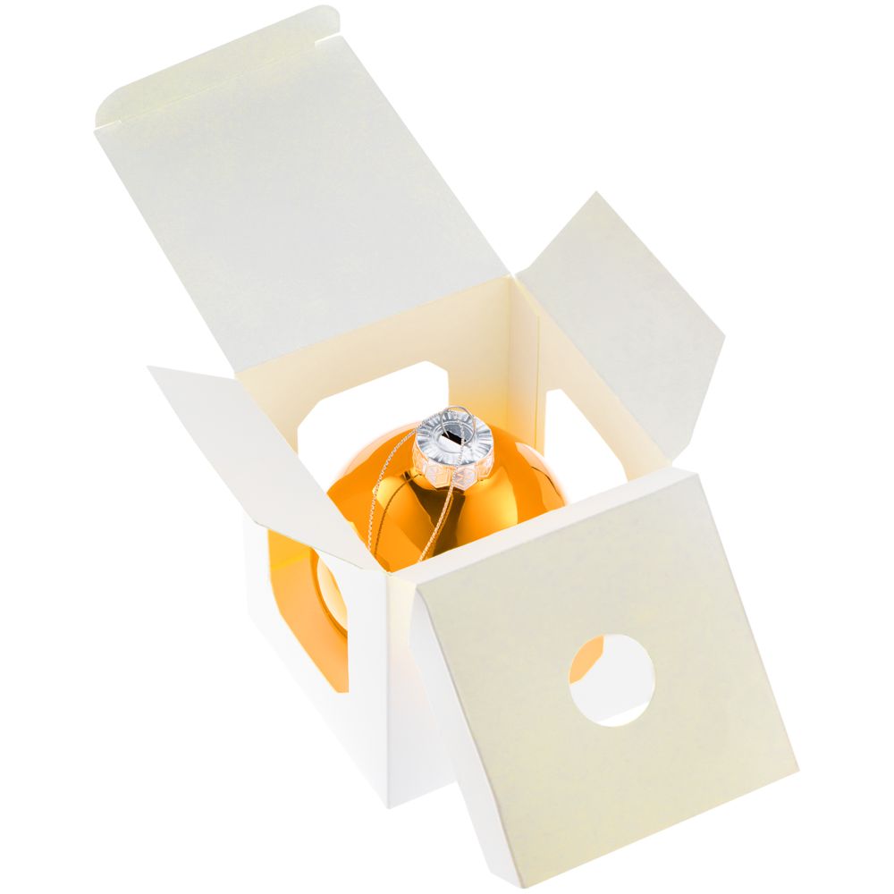 Елочный шар Finery Gloss, 8 см, глянцевый оранжевый / Миниатюра WWW (1000)