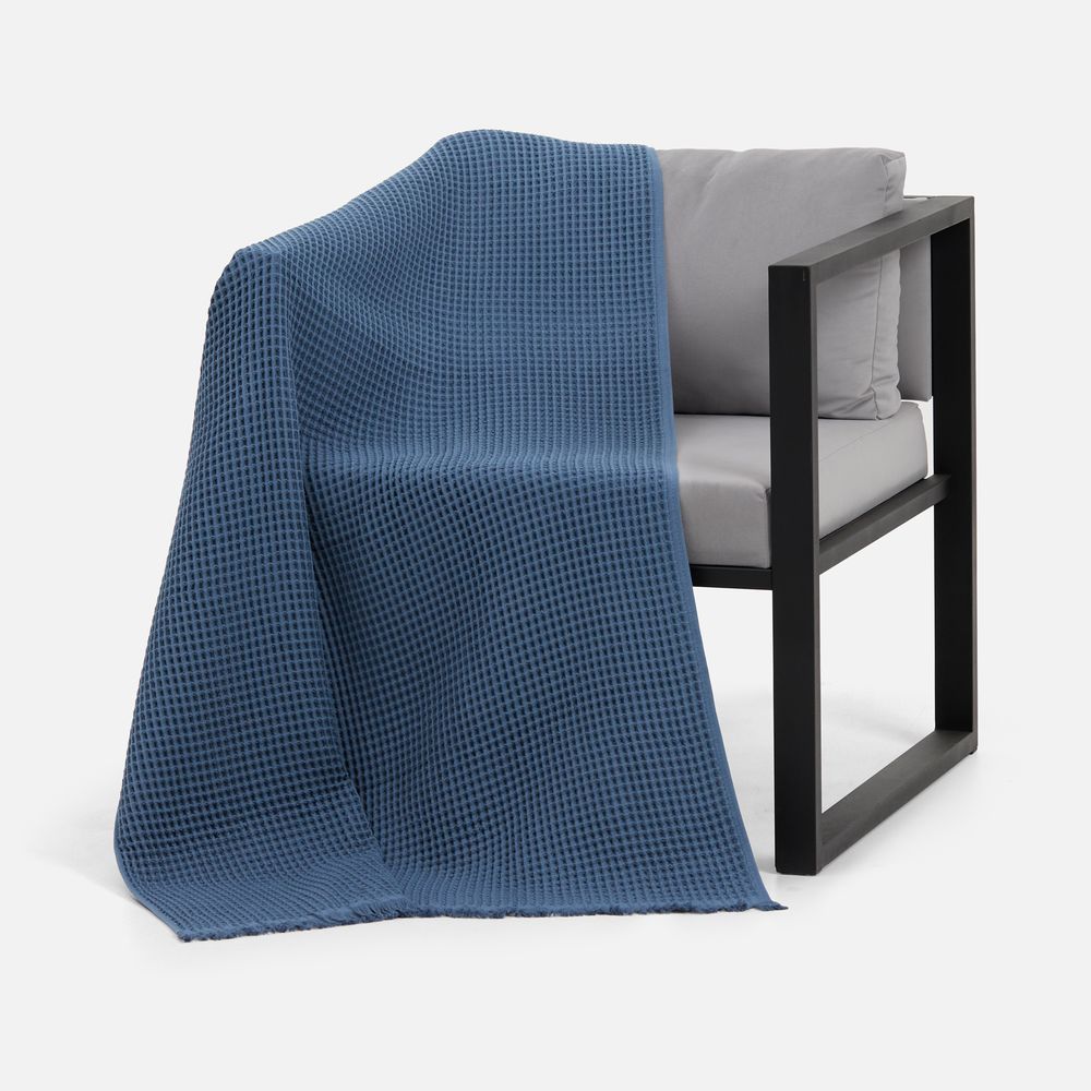 Плед вафельный Elenglect, темно-синий / Миниатюра WWW (1000)